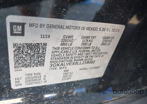 2020 GMC Terrain Awd Slt из США, поврежденный, VIN 3GKALVEX0LL219082